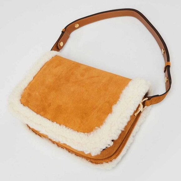 Gucci Light Brown Suede and Shearling Horsebit 1955 Small Bag - Picture 3 of 11